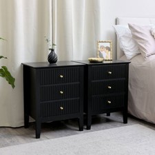Pair of 3 Drawer Bedside