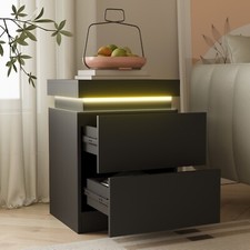 LED Bedside Table 2 Drawers