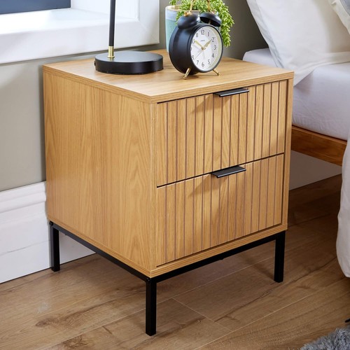 Contemporary wooded bedside - wooded,