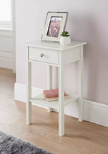 White 1 Drawer Side Table –