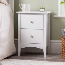 Bedside Table 2 Drawer Slim