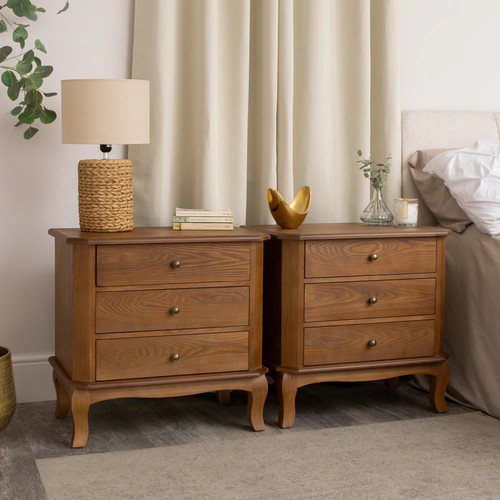 Pair dark wood drawer - dark,