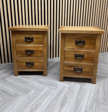 Oak Bedside Tables Pair –
