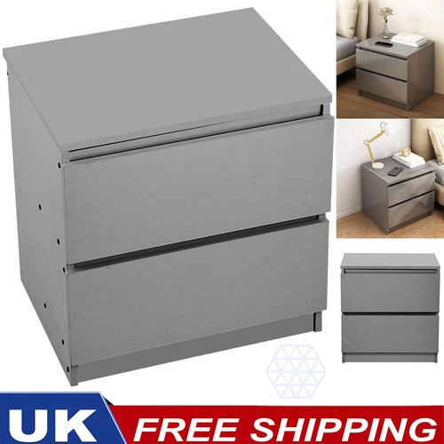 Grey wooden bedside table - grey,