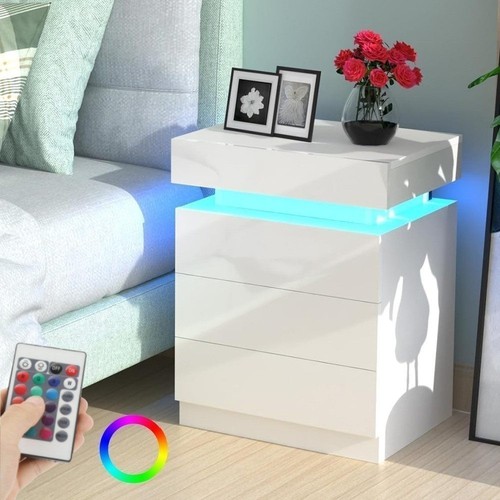 High gloss bedside - high,