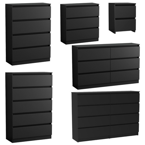 Black modern bedside table - black,