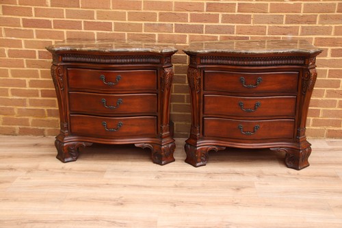 Pair mahogany bedside - pair,