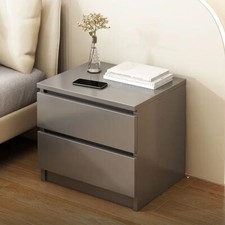 Grey Wooden Bedside Table