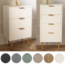 Ribbed Bedside Table Modern
