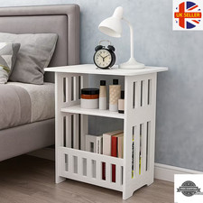 Bedside Table White Cabinet