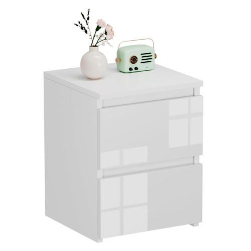 White modern bedside table - modern,