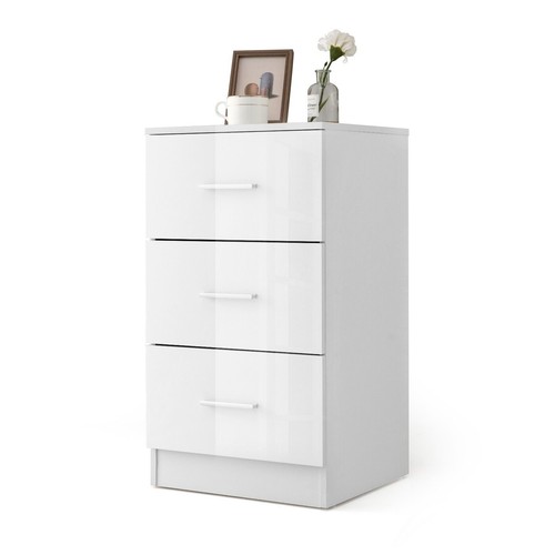 High gloss bedside - high,